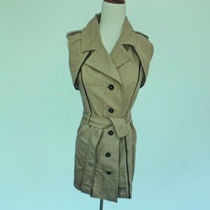 10 Crosby Derek Lam Tan Sleeveless Trench Dress